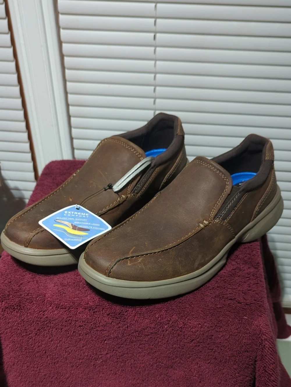 Men's  CLARKS Slip-On Bradley Step  Leather Casual Shoes in Brown New!!! Comfort